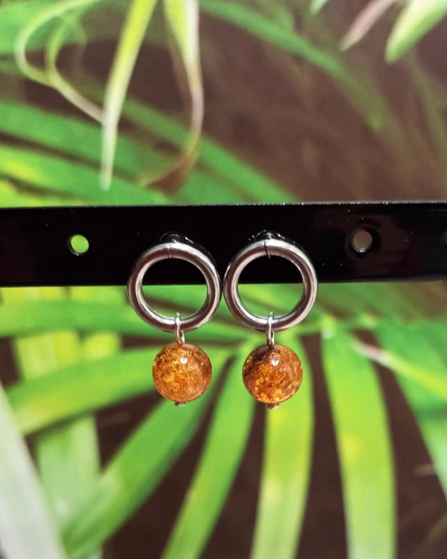 Boucles d'oreilles en ambre