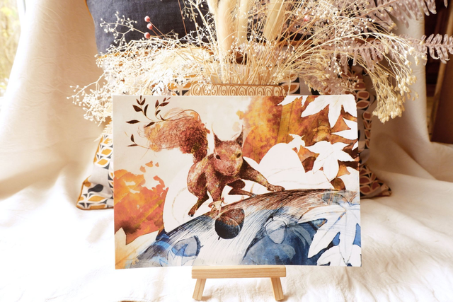 Impression A5-Illustration L'écureuil