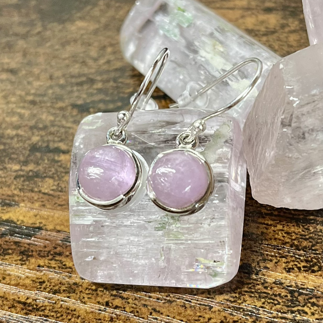 Boucles d’oreilles en argent et Kunzite