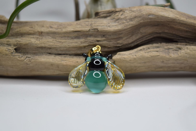 PENDENTIF BOURDON TURQUOISE MONTURE OR (PBO3)