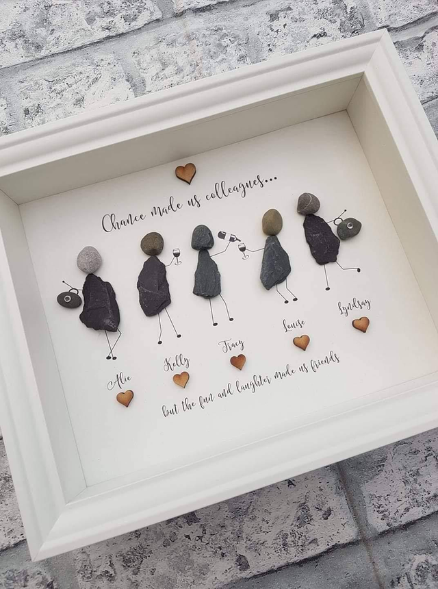 Chance made us colleagues pebble picture | Retirement gift | Leaving gift | Gift for work friend 