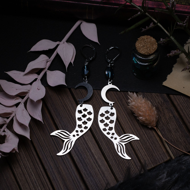 "seawitch" boucle d'oreille en acier inoxydable 