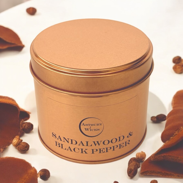 Sandalwood &amp; Black Pepper Soy Wax Candle ~ 165g 