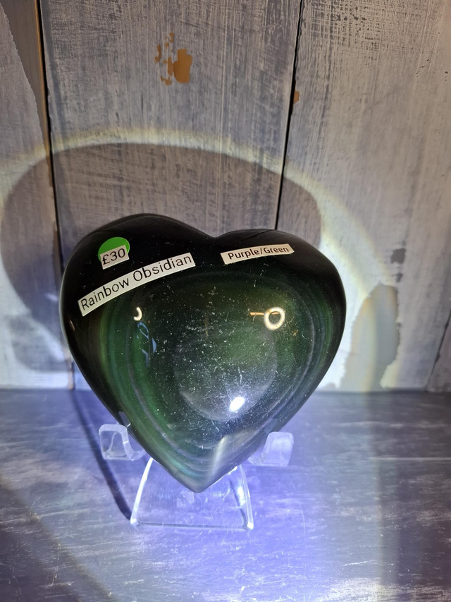 Rainbow Obsidian Heart