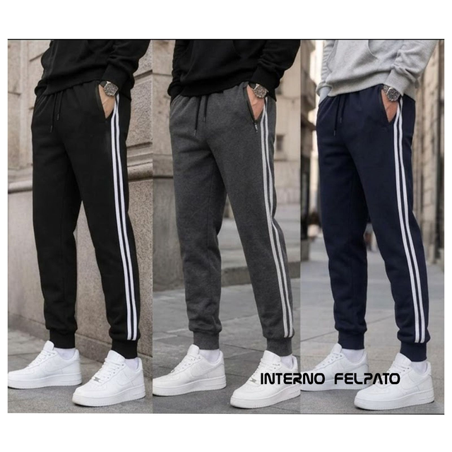 Pantaloni Tuta sportivi basic con bande laterali