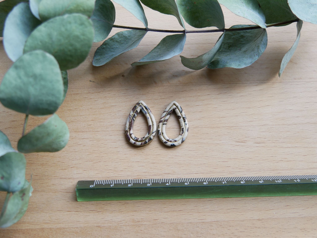 Goutte marbré beige/marron/doré