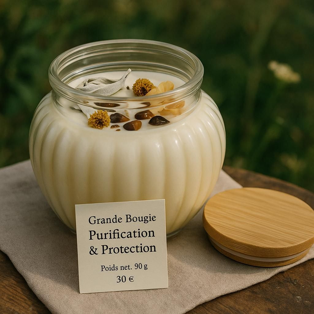 Grande bougie de purification et protection 
