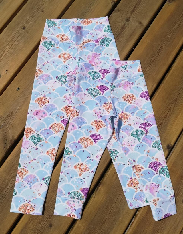 Children's Slim Fit Leggings - Mermaid Scales