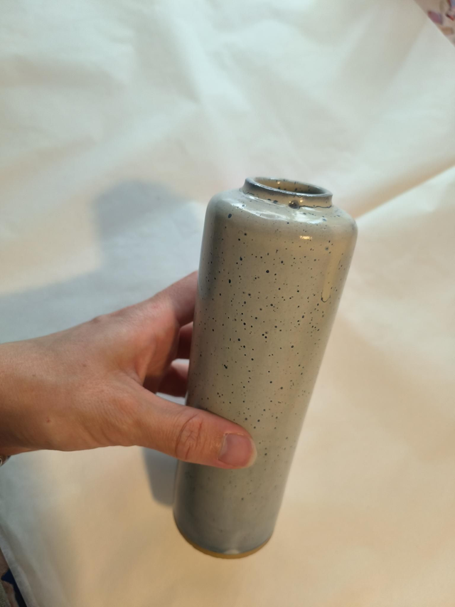 Vase haut fin blanc/bleu 