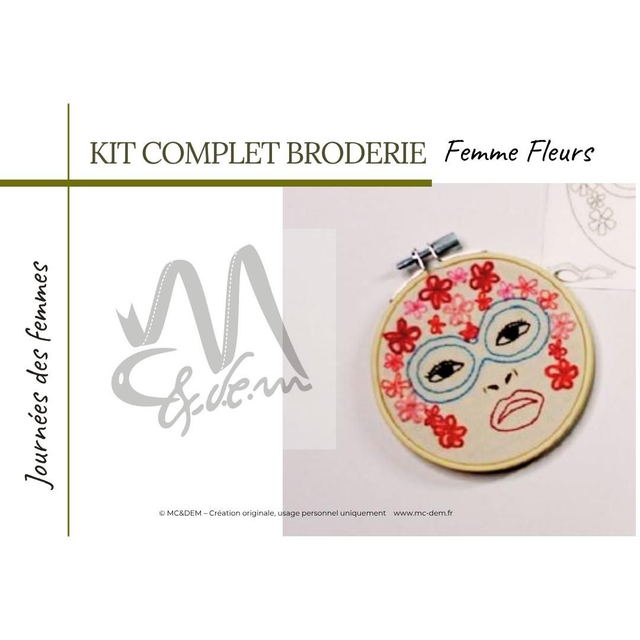 Kit de broderie complet - La Femme fleure 