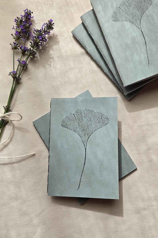 Carnet Pocket Monotype Végétal Ginkgo biloba - Style 100% Naturel &amp; Minimaliste