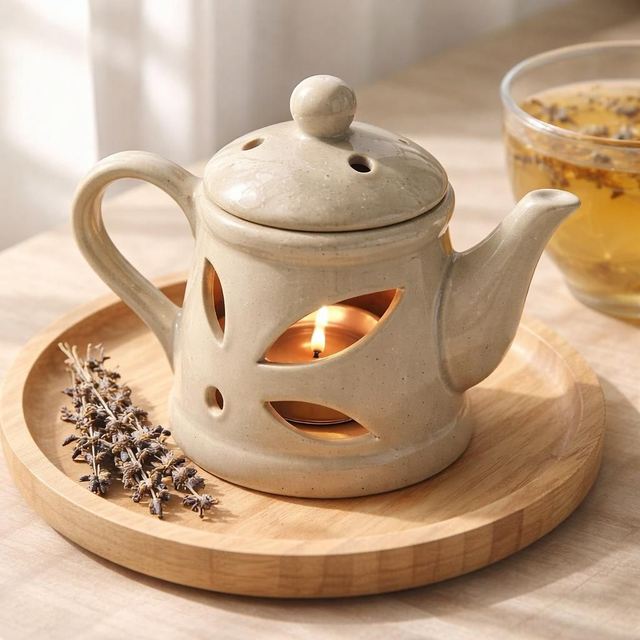 "Café au lait" - Brûleur huile &amp; Fondant - Céramique 