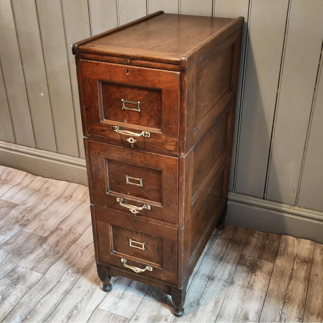 Antique Oak Filing Cabinet 