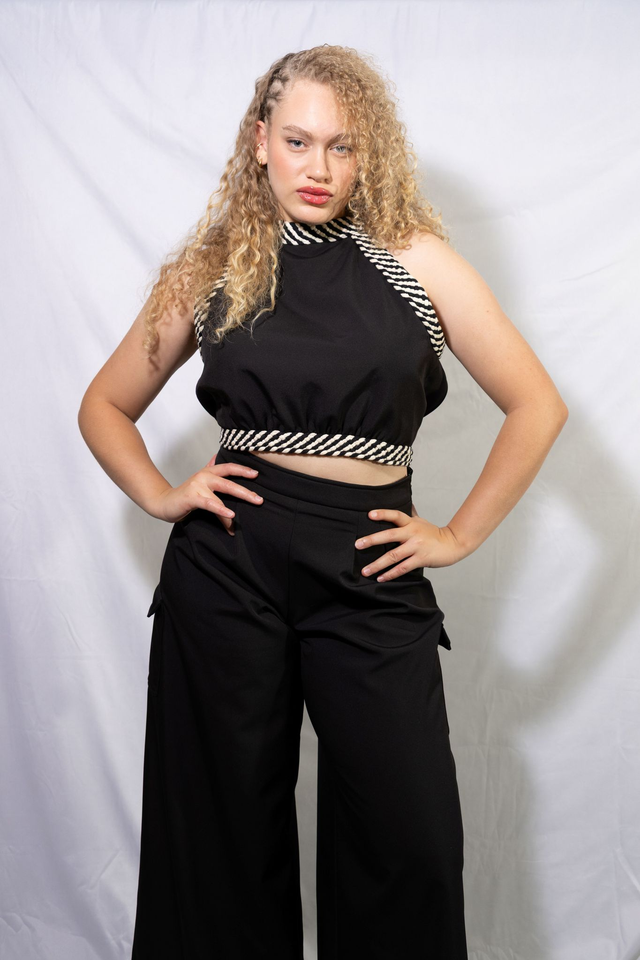 Pantalon large poche cargo