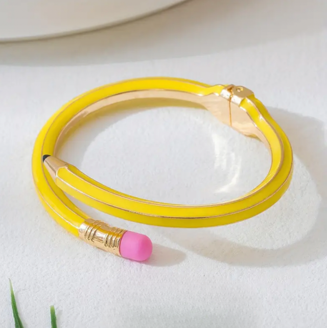 Yellow pencil bracelet