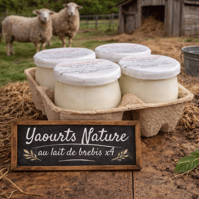 Yaourts nature au lait de brebis X 4 🧺