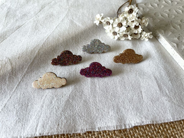 Broche Nuage paillettes - Couleurs variées