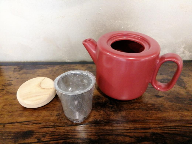 Théière woody rose avec filtre 1L