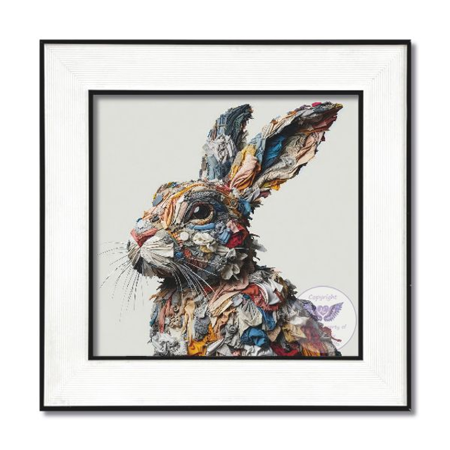 Artistic image of rabbit in square frame (R03)