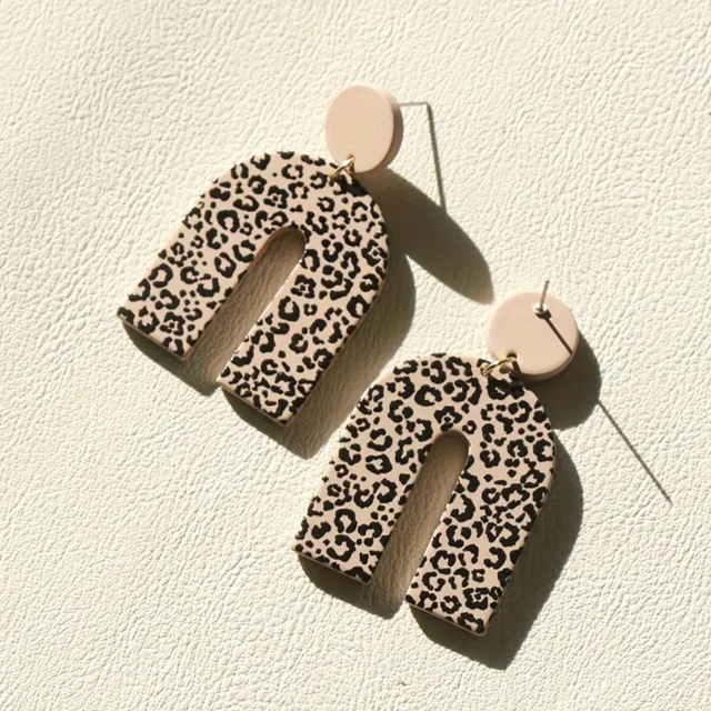 Leopard arch earrings