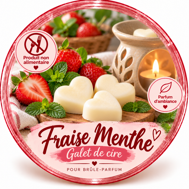 Galet de cire - Fraise Menthe