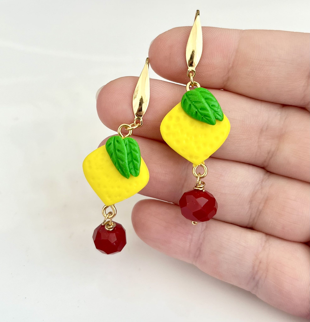 Orecchini siciliani pendenti con Limoni 