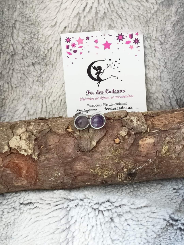 Puces d'oreilles Améthyste 