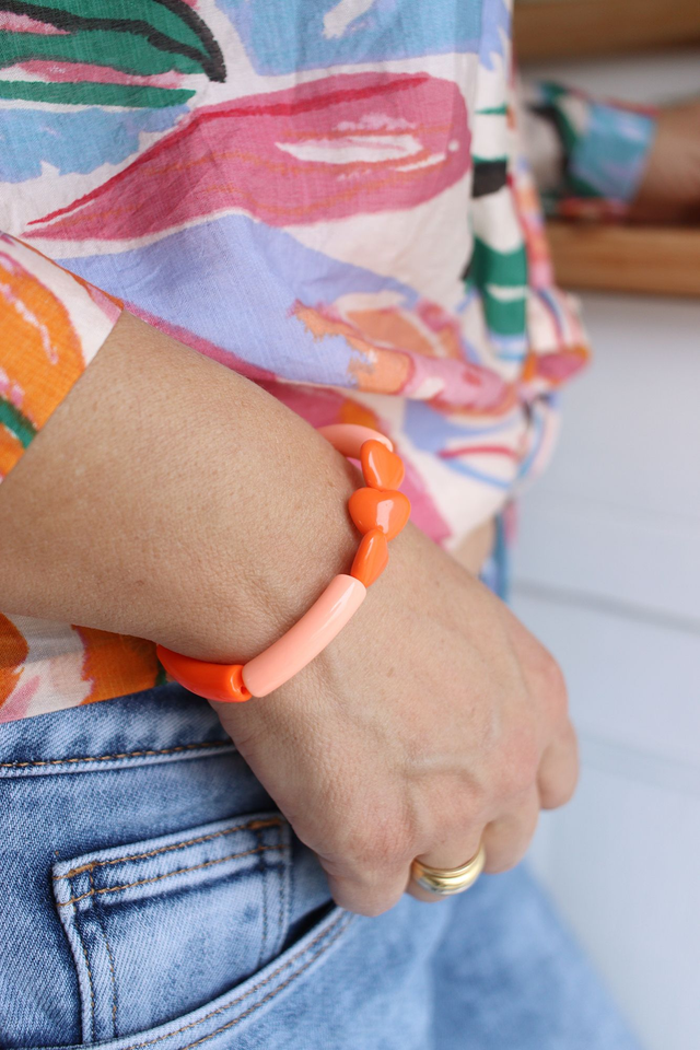 Bracelet Love orange &amp; corail
