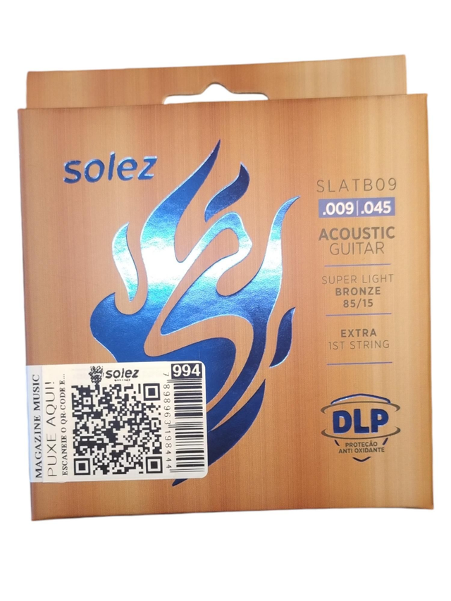 994 - Encordoamento Cordas  Violão 009 Aço Solez SLATB09