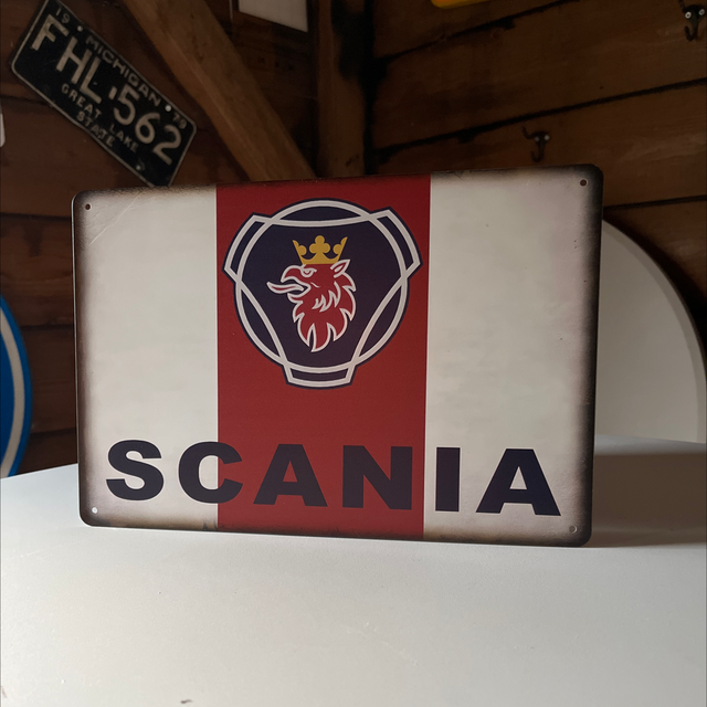 Scania metalen bord - 30x20 cm