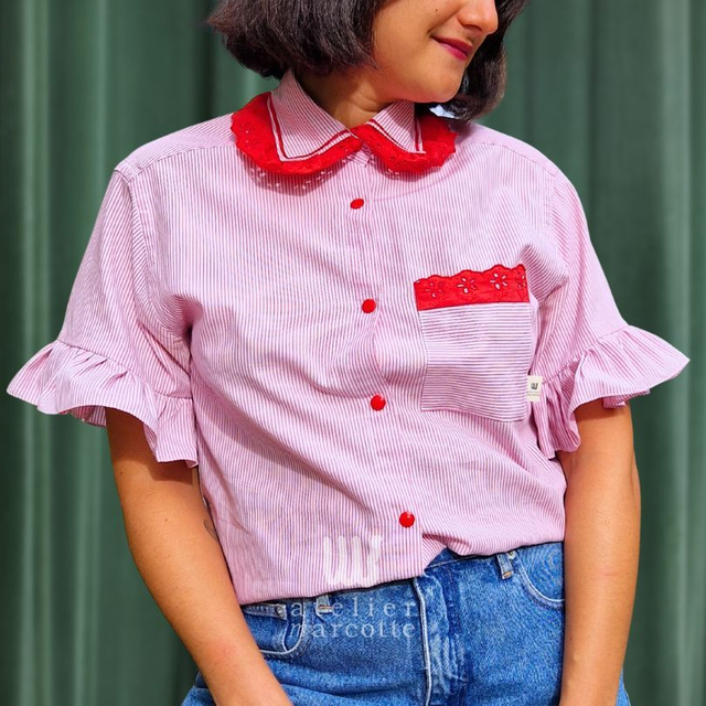 Chemise upcyclée Vanessa – Taille S / M