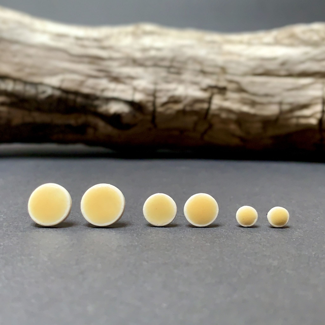 Sunny Lemon Yellow Porcelain Ear Studs Earrings | Ceramic Jewelry | S-L, handcrafted, 925 sterling silver or silverplated