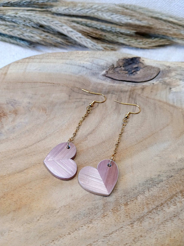 Boucles d'oreilles pendantes COEUR Nude