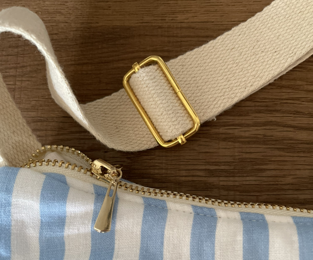 Sac baguette rayé bleu 