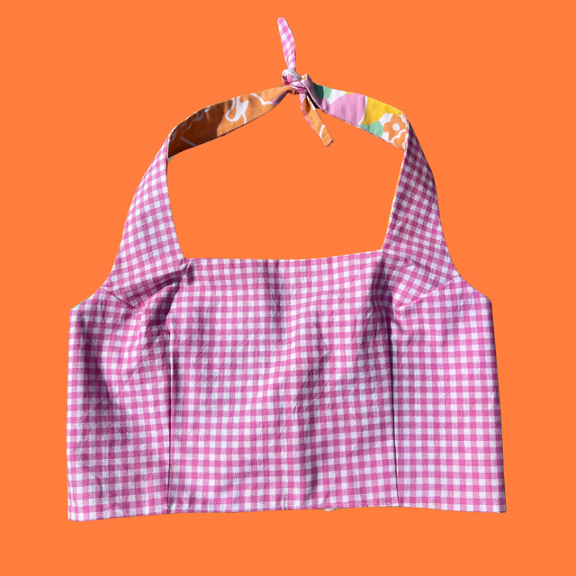 Crop top reversible "Pink rush" - M