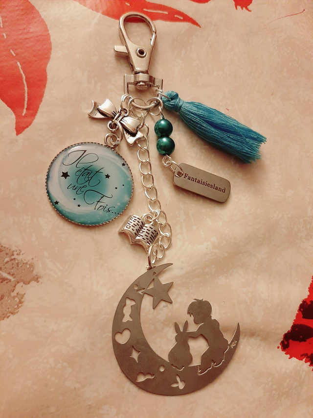 Bijou de sac argenté - Il était une fois... modèle bleu