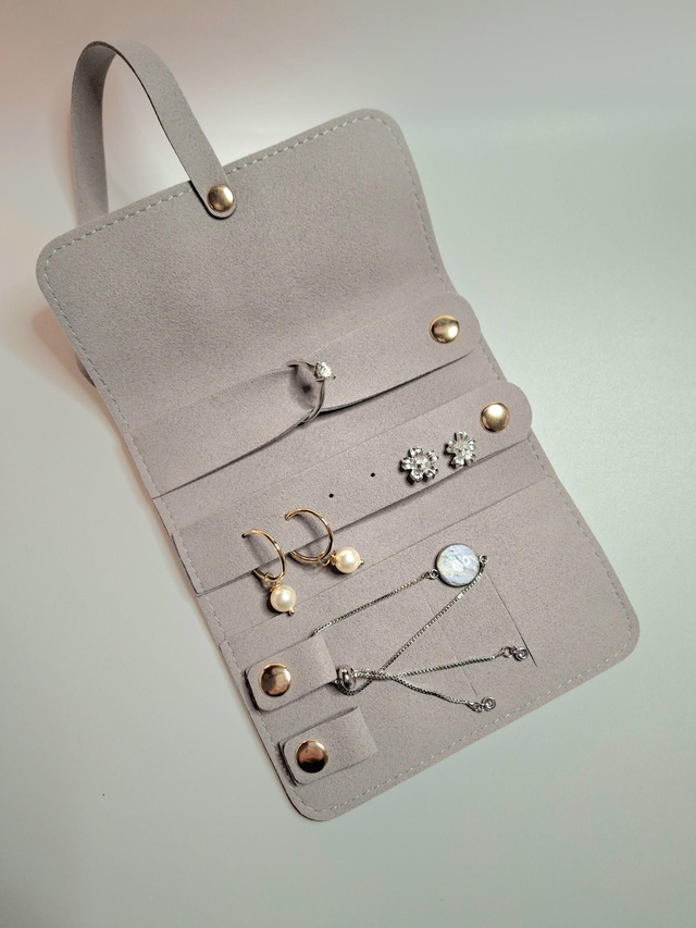 Luxury faux suede jewellery wrap