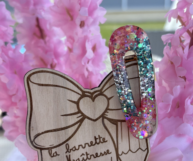 Barrette en résine + support bois