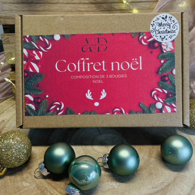 Coffret Noël 3 bougies moulés