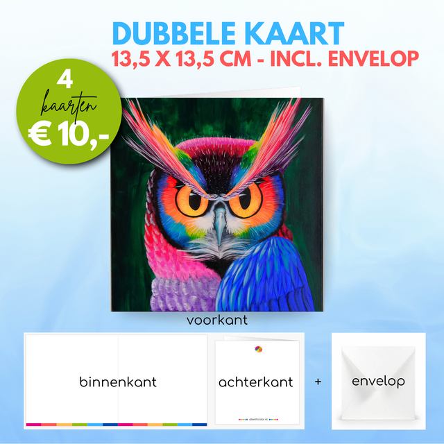 Uil | Dubbele kaart incl. envelop