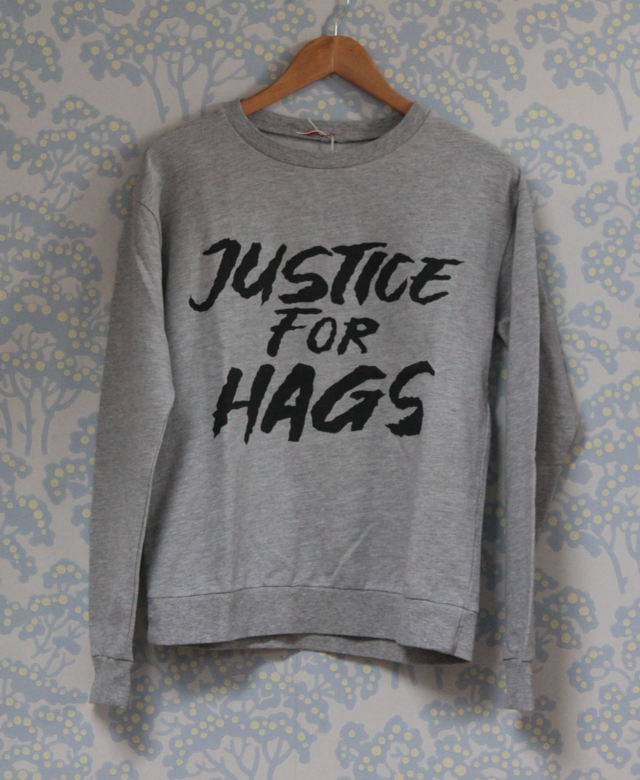 JUSTICE FOR HAGS SWEATSHIRT GREY SIZE S