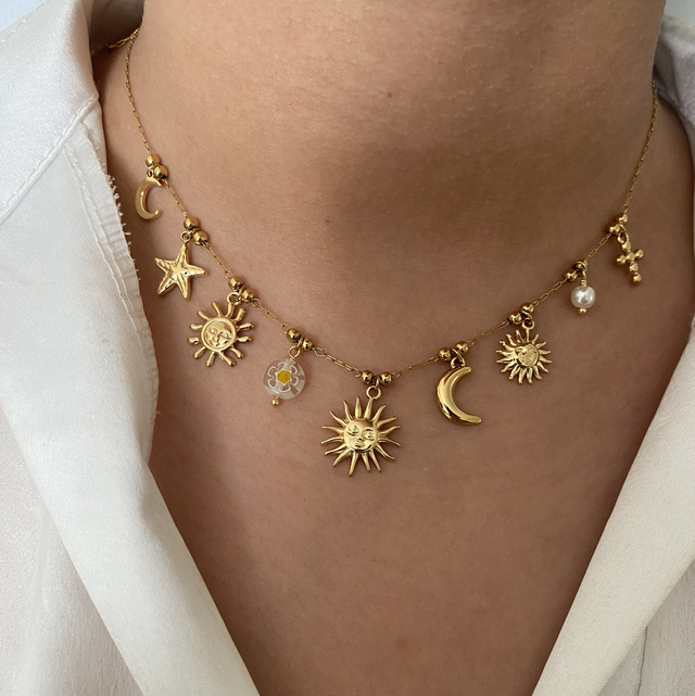 Collier charm soleil