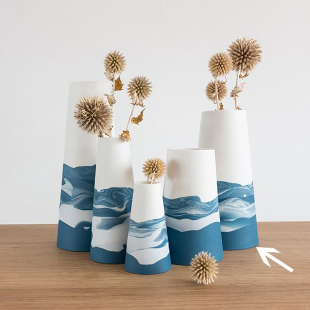 Vase - Moyen - Horizons - Bleu émeraude