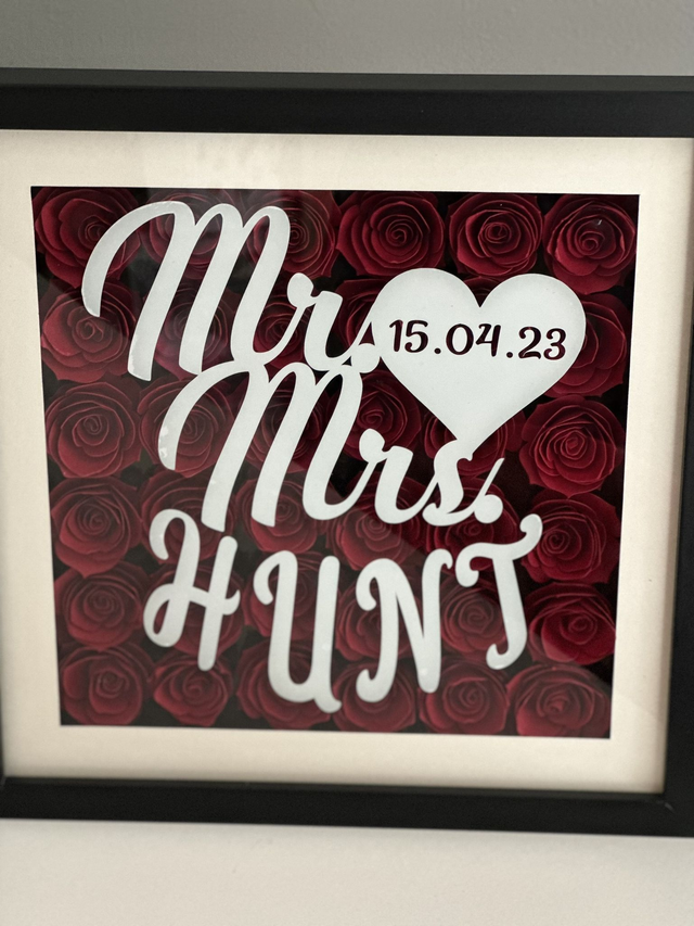 Shadow Box - Example shown can be personalise to your colour and Text