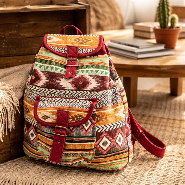 "Terra cotta" - Sac à dos jacquard - BH-008