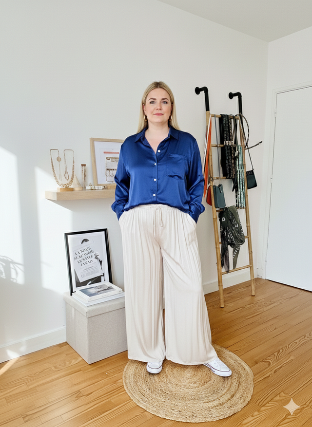 Chemise Satinée Oversize Grande Taille Margaux