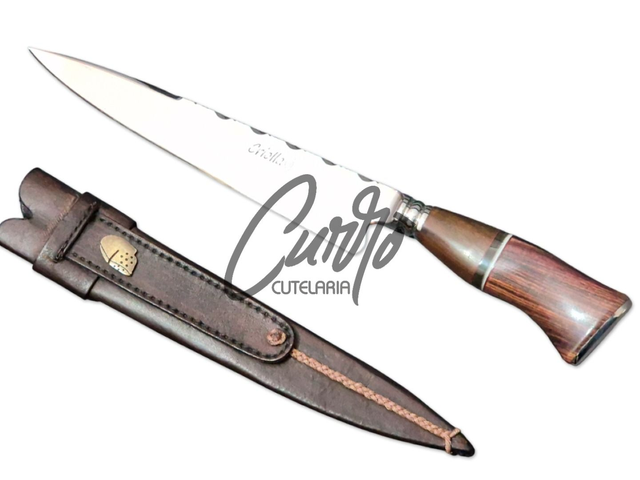 Faca Forjada Criolla Elmo Aço Germany Cabo Variado Especial 9"