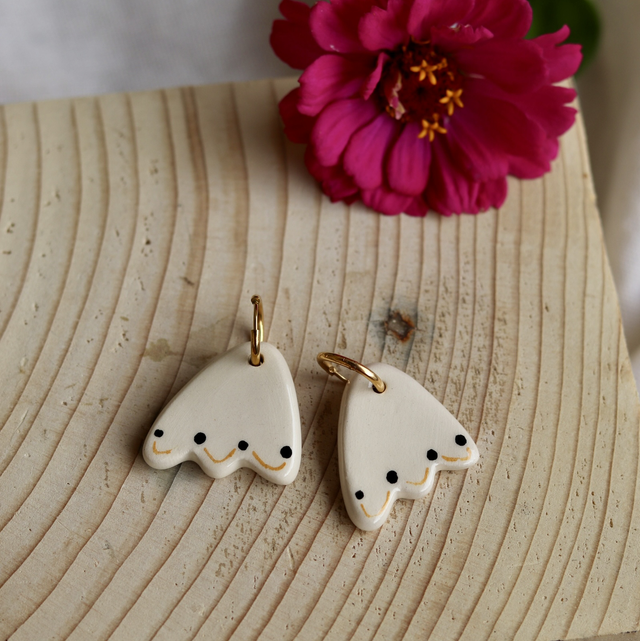 Boucles d'oreilles en faïence et acier inoxydable