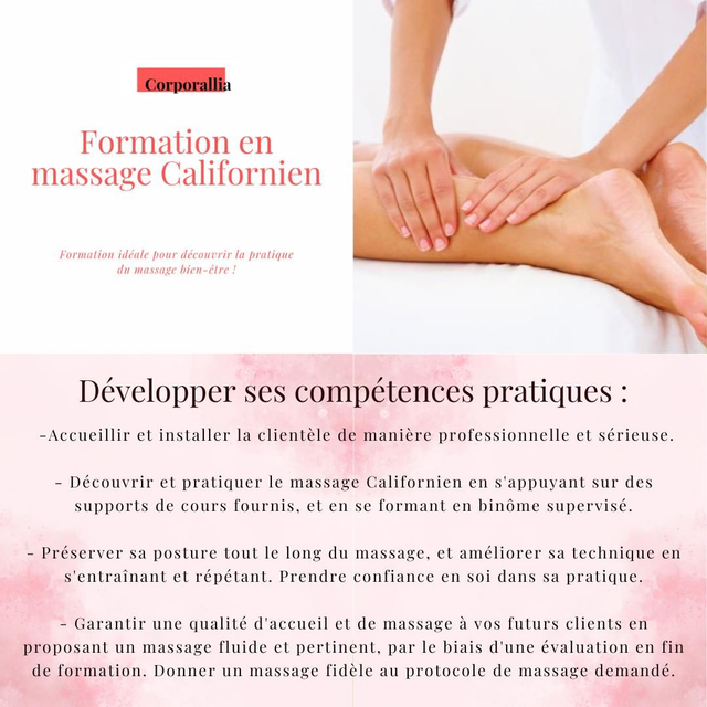 Formation du 19 et 20 septembre 2025 - massage Californien