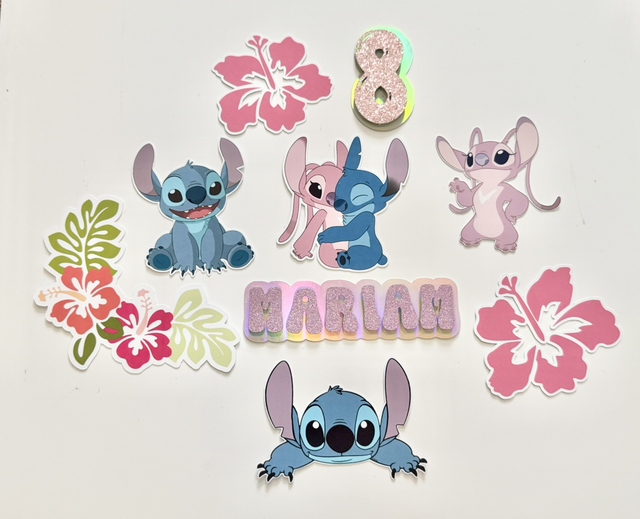 Lilo, Stitch &amp; Angel cake topper